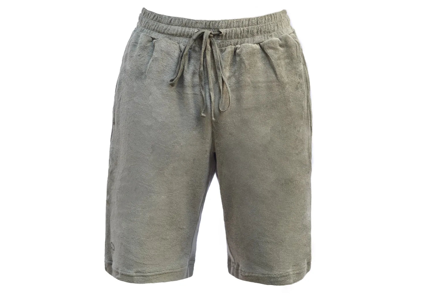 GREEN SHORTS IN COTTON TERRY - SPUGNA DI COTONE